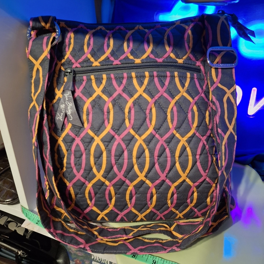 Vera Bradley Crossbody Bag with Pink and Orange Pattern 10x10